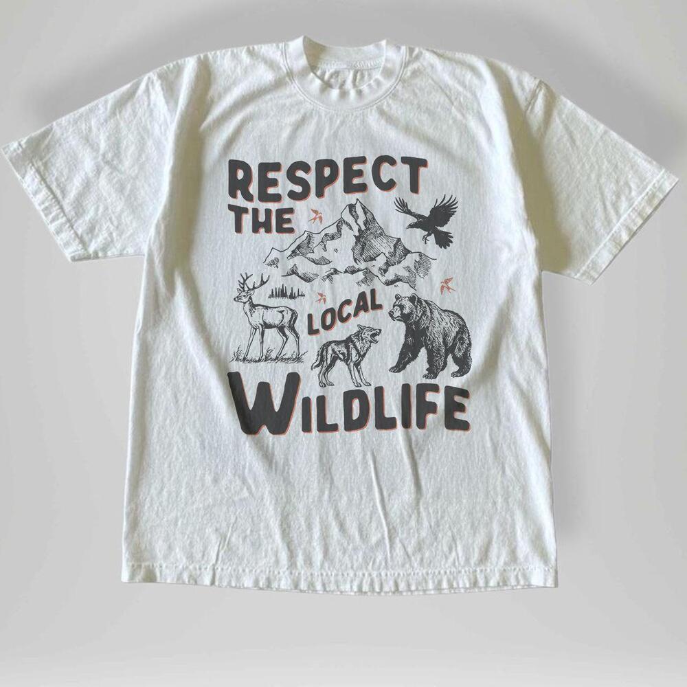 Style Bear Wolf Deer Respect The Local Wildlife T-Shirt